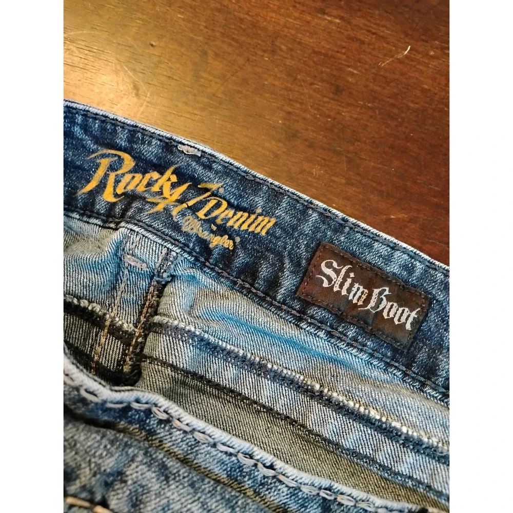 Wrangler Rock 47 Mens Slim Boot Jeans Medium Wash Blue 32x34(27) 112327903